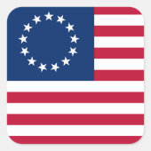 De cirkel van sterren, Amerikaanse vlag - Betsy Ro Vierkante Sticker (Voorkant)
