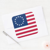 De cirkel van sterren, Amerikaanse vlag - Betsy Ro Vierkante Sticker (Envelop)