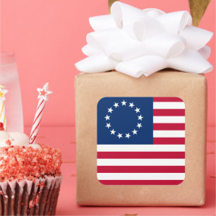De cirkel van sterren, Amerikaanse vlag - Betsy Ro Vierkante Sticker
