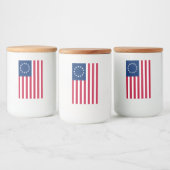 De cirkel van sterren, Amerikaanse vlag - Betsy Ro Voedselcontainer Etiket (Flessen)