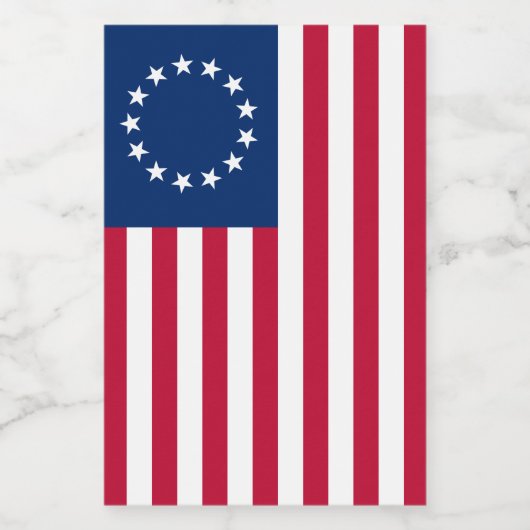 De cirkel van sterren, Amerikaanse vlag - Betsy Ro Voedselcontainer Etiket (Enkel label)