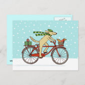 De cirkelende Vakantie van de Winter van de Hond Feestdagenkaart (Voorkant / Achterkant)