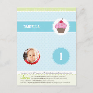 DE CIRKELS VAN DE PARTIJ:: cupcake 6 Uitnodiging Briefkaart