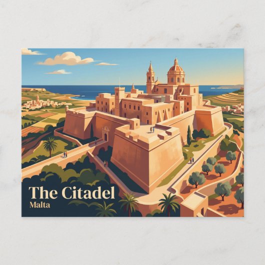 De Citadel (Cittadella), Gozo Malta Briefkaart (Voorkant)