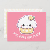 De Citroen Cupcake van Kawaii Briefkaart (Voorkant / Achterkant)