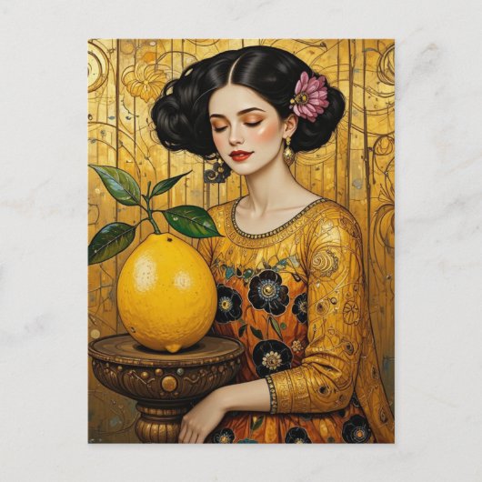 De Citroen en de Dame Briefkaart (Voorkant)