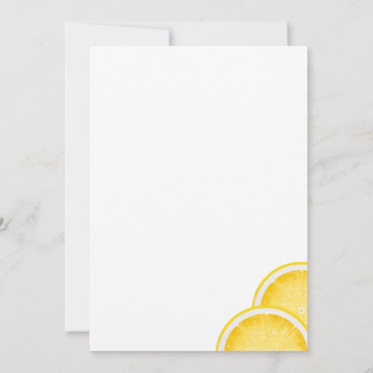 De citroen Spritz Geel Bruids Douche Uitnodiging (Achterkant)