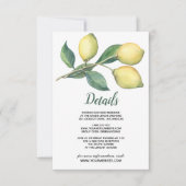 De citroenboomtak | Details voor bruiloftsgasten Kaart (Voorkant)