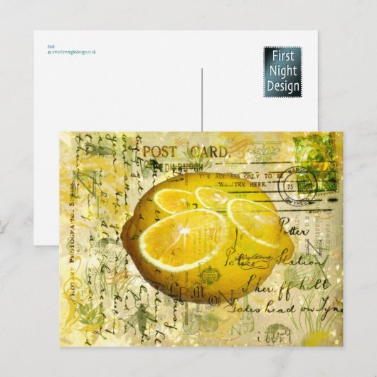 De Citroenen van het briefkaart (Voorkant / Achterkant)