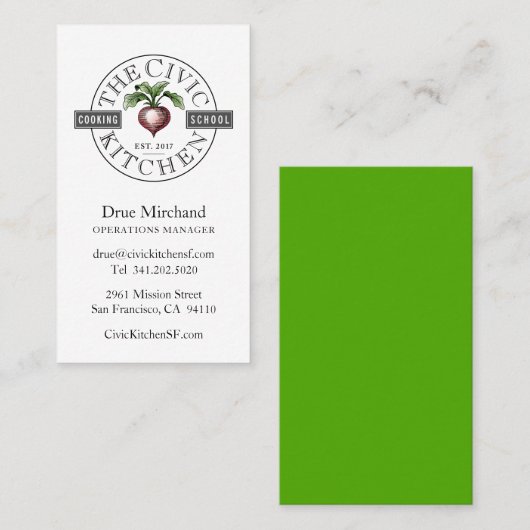 De Civic Kitchen Classic Serif Visitekaartje (Voorkant / Achterkant)