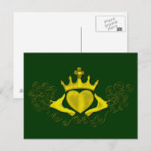 De Claddagh (Goud) Briefkaart (Voorkant / Achterkant)