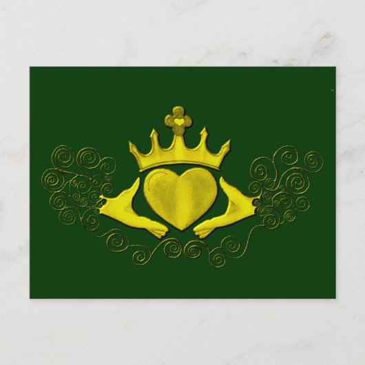 De Claddagh (Goud) Briefkaart (Voorkant)