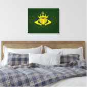 De Claddagh (Goud) Canvas Afdruk (Insitu (Slaapkamer))