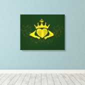 De Claddagh (Goud) Canvas Afdruk (Insitu (Houten vloer))