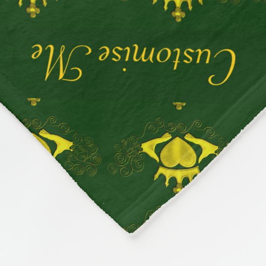 De Claddagh (Goud) Fleece Deken (Hoek)