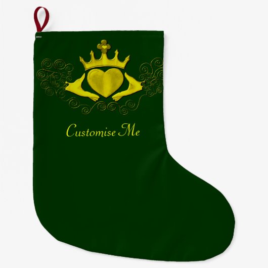 De Claddagh (Goud) Grote Kerstsok (Voorkant)