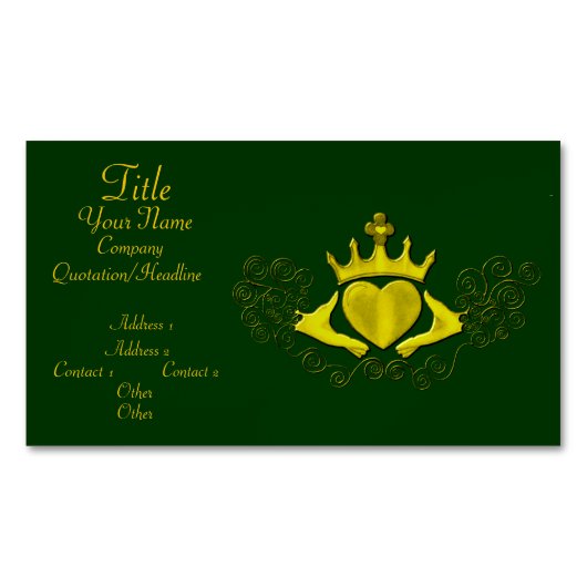 De Claddagh (Goud) Magnetisch Visitekaartje (Voorkant)