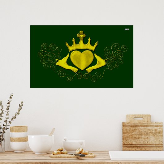 De Claddagh (Goud) Poster (Keuken)