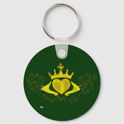 De Claddagh (Goud) Sleutelhanger (Voorkant)