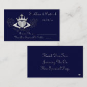 De Claddagh Plaatsing Kaarten (Zilver) (Bruiloft) Plaatskaartje (Voorkant / Achterkant)