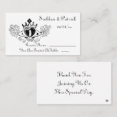 De Claddagh Plaatsing Kaarten (zwart) (bruiloft) Plaatskaartje (Voorkant / Achterkant)