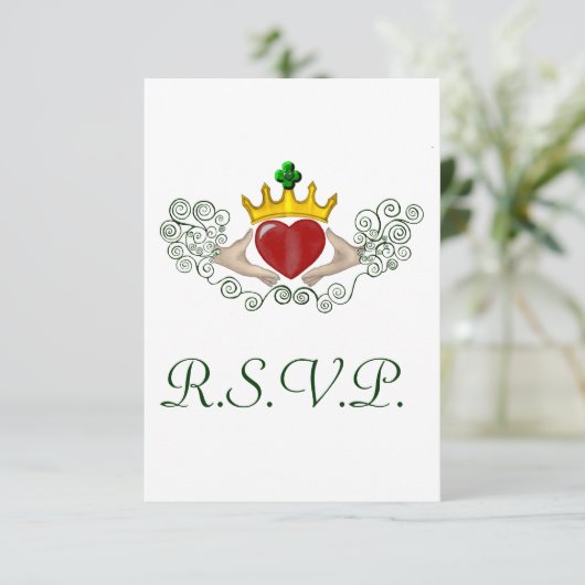 De Claddagh R.S.V.P kaart (full colour) (Staand voorkant)