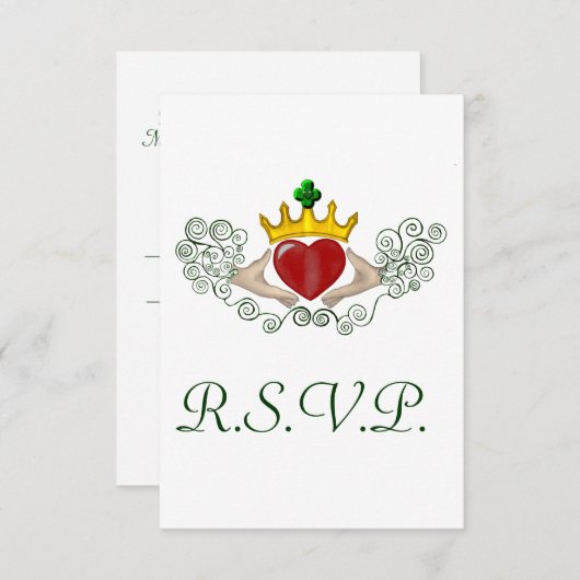 De Claddagh R.S.V.P kaart (full colour) (Voorkant / Achterkant)