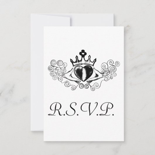 De Claddagh R.S.V.P kaart (zwart) (Voorkant)