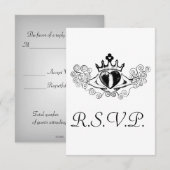 De Claddagh R.S.V.P kaart (zwart) (Voorkant / Achterkant)