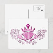 De Claddagh (roze) Briefkaart (Voorkant / Achterkant)