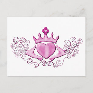 De Claddagh (roze) Briefkaart