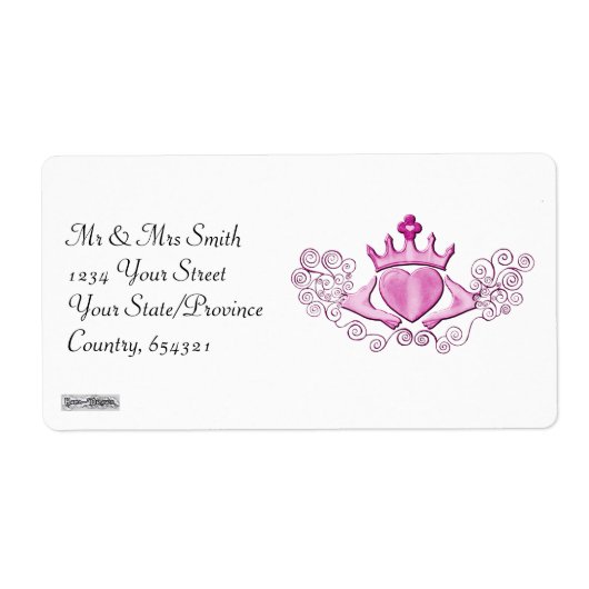 De Claddagh (roze) Etiket (Voorkant)