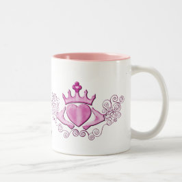 De Claddagh (roze) Tweekleurige Koffiemok