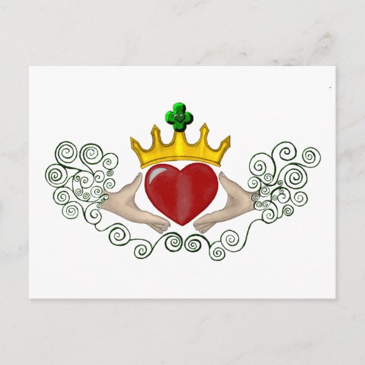 De Claddagh (volledige kleur) Briefkaart (Voorkant)