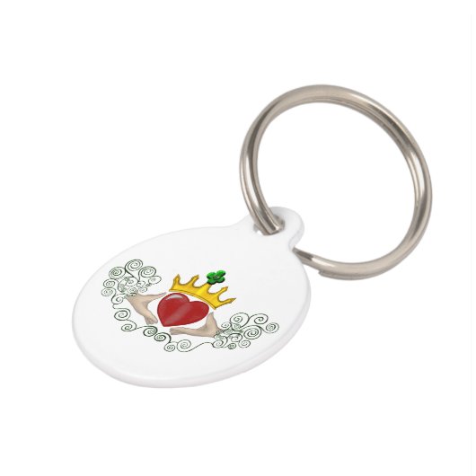 De Claddagh (volledige kleur) Huisdierpenning (Zijkant)