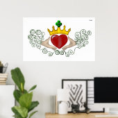 De Claddagh (volledige kleur) Poster (Thuiskantoor)