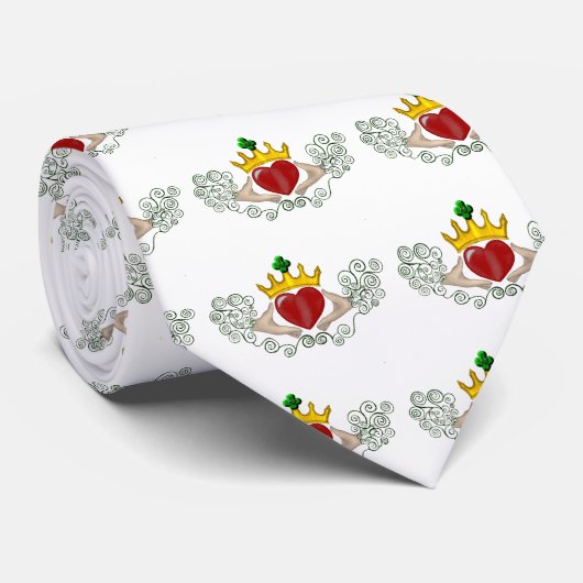 De Claddagh (volledige kleur) Stropdas (Opgerold)