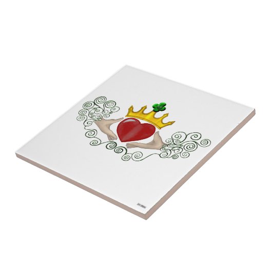 De Claddagh (volledige kleur) Tegeltje (Zijkant)