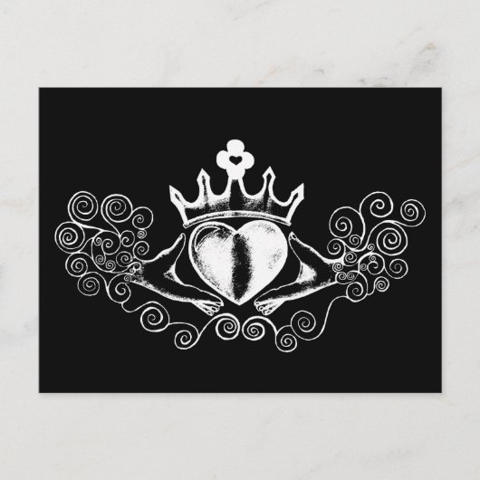 De Claddagh (wit) Briefkaart (Voorkant)