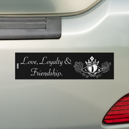 De Claddagh (wit) Bumpersticker (Op auto)