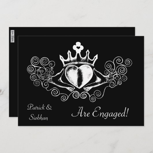 De Claddagh (wit) Kaart (Voorkant / Achterkant)