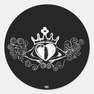 De Claddagh (wit) Ronde Sticker