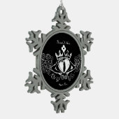 De Claddagh (wit) Tin Sneeuwvlok Ornament (Links)