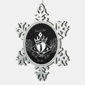 De Claddagh (wit) Tin Sneeuwvlok Ornament (Rechts)