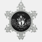 De Claddagh (wit) Tin Sneeuwvlok Ornament (Voorkant)