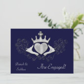 De Claddagh (zilver) Kaart (Staand voorkant)