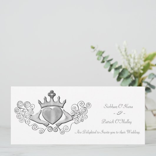 De Claddagh (zilver) Kaart (Staand voorkant)