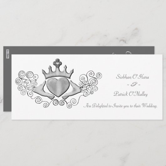 De Claddagh (zilver) Kaart (Voorkant / Achterkant)