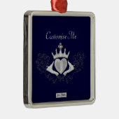 De Claddagh (zilver) Metalen Ornament (Rechts)