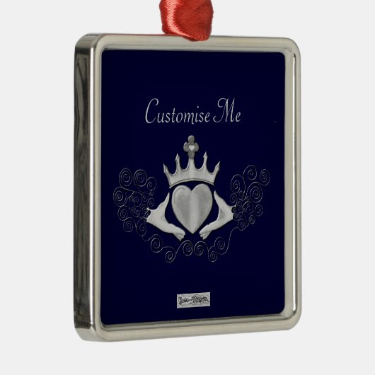 De Claddagh (zilver) Metalen Ornament (Rechts)